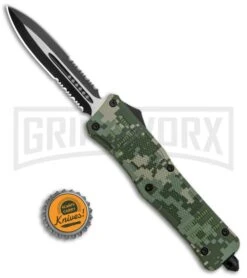Atomic Defender Large OTF Automatic Knife Green Digi Camo - Serr Two Tone Dagger -Kershaw Shop Atomic Defender OTF Auto Green Digi Camo Serr TT Dagger GX 37230 jr bottlecap large