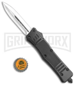 Atomic Defender Large OTF Automatic Knife Black - Satin Plain -Kershaw Shop Atomic Defender OTF Dagger 6PA21 55D BP 19784 jr bottlecap large