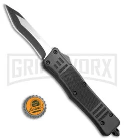 Atomic Defender Large OTF Automatic Knife Black - Two Tone Recurve Tanto -Kershaw Shop Atomic Defender OTF Recurve Tanto Black TT 6PA21 55E BP 19785 jr bottlecap large