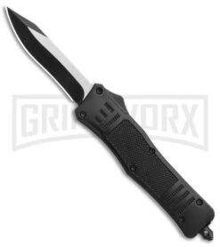 Atomic Defender Medium OTF Automatic Knife Black - Two Tone Recurve