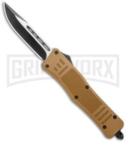 Atomic Defender Medium OTF Automatic Knife Sand Brown - Two Tone