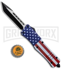 Atomic Defender Large OTF Automatic Knife Stars & Stripes - Two Tone Tanto -Kershaw Shop Atomic Defender Stars and Stripes OTF Tanto TT GX 33488 jr bottlecap large