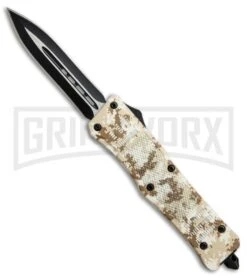Atomic Defender Large OTF Automatic Knife Sand Digi Camo - Two Tone Dagger