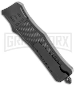 Atomic Defender Large OTF Automatic Knife Black - Satin Tanto -Kershaw Shop Atomic Lance Tanto Black OTF Auto Satin GX 36305 jr side large