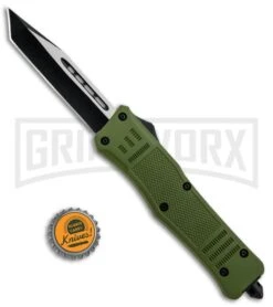 Atomic Defender Large OTF Automatic Knife OD Green - Two Tone Tanto -Kershaw Shop Atomic Lance Tanto OD Green OTF TT Plain GX 30988 jr bottlecap large