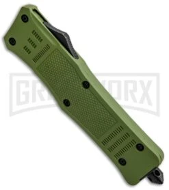 Atomic Defender Large OTF Automatic Knife OD Green - Two Tone Tanto -Kershaw Shop Atomic Lance Tanto OD Green OTF TT Plain GX 30988 jr spine large