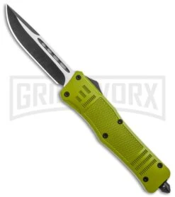 Atomic Defender Large OTF Automatic Knife OD Green - Plain Two Tone Drop Point