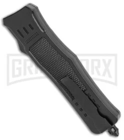 Atomic Defender Medium OTF Automatic Knife Black - Satin Dagger -Kershaw Shop Atomic Medium Defender Black OTF Auto Dagger Satin GX 35868 jr side large