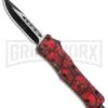Atomic Defender Mini OTF Automatic Knife Red Skull - Two Tone Drop Point Plain -Kershaw Shop Atomic Mini DP Red Skull OTF Auto TT GX 36430 jr large