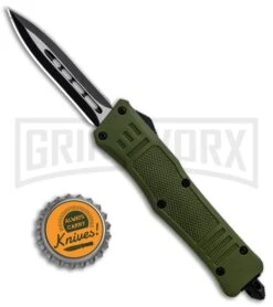 Atomic Defender Mini OTF Automatic Knife Dark Green - Two Tone Dagger -Kershaw Shop Atomic Mini Defender Green OTF Auto Black Dagger Plain GX 32297 jr bottlecap large