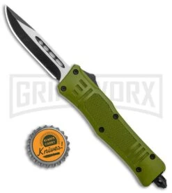Atomic Defender Mini OTF Automatic Knife OD Green - Two Tone Drop Point -Kershaw Shop Atomic Mini Defender OD Green Auto TT GX 22010 jr bottlecap large