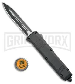 Atomic Shield Large Dagger Black OTF Automatic Knife - Two Tone Plain -Kershaw Shop Atomic Shield Dagger Black OTF Auto Plain GX 34861 jr bottlecap large