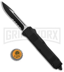 Atomic Shield Large Drop Point Black OTF Automatic Knife - Two Tone Serrated 11 Atomic Shield Large Drop Point Black OTF Automatic Knife - Two Tone Serrated -Kershaw Shop Atomic Shield Large DP Black OTF TT Serr GX 34162 jr bottlecap large