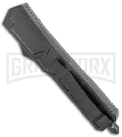 Atomic Slim OTF Smooth Scale Automatic Knife - Dagger 2 Tone Plain -Kershaw Shop Atomic Slim Dagger Black OTF Smooth Scales TT GX 38191 jr side large