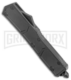 Atomic Slim OTF Smooth Scale Automatic Knife - Dagger 2 Tone Plain -Kershaw Shop Atomic Slim Dagger Black OTF Smooth Scales TT GX 38191 jr spine large