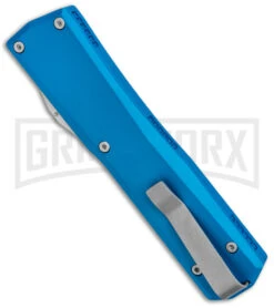 Axial Shift Blue D/A OTF Automatic Knife - Clip Point Stonewash 20CV -Kershaw Shop Axial Shift OTF CP Blue SW BHQ 146949 jr side large