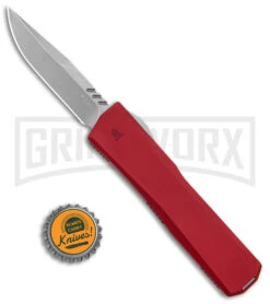 Axial Shift Red D/A OTF Automatic Knife - Clip Point Stonewash 20CV -Kershaw Shop Axial Shift OTF CP Red SW BHQ 146952 jr bottlecap large