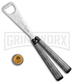 BB Barfly Sim. Carbon Fiber Bottle Opener Butterfly Trainer - Satin -Kershaw Shop BB Barfly Bottle Opener Butterfly Trainer Sim CF BHQ 68441 jr bottlecap 2 2 large