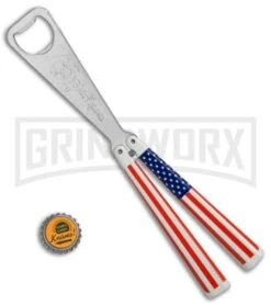 BB Barfly USA Flag Bottle Opener Butterfly Trainer - Satin 4TH18 8 BB Barfly USA Flag Bottle Opener Butterfly Trainer - Satin 4TH18 -Kershaw Shop BB Barfly Bottle Opener Butterfly Trainer USA Flag BHQ 68442 jr bottlecap large