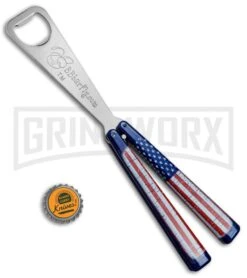 BB Barfly Wild American Flag Bottle Opener Butterfly Trainer 4TH18 -Kershaw Shop BB Barfly Bottle Opener Butterfly Trainer Wild American Flag BHQ 83042 jr bottlecap large