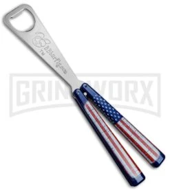 BB Barfly Wild American Flag Bottle Opener Butterfly Trainer 4TH18