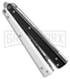 BB Barfly Pro V3 Black/White Bottle Opener Butterlfy Trainer -Kershaw Shop BB Barfly Pro V3 Black White Bottle Opener Butterlfy Trainer BHQ 87776 td side large