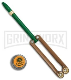 BaliYo By Spyderco Butterfly Pen Flipper Green/Brown -Kershaw Shop BaliYo by Spyderco Butterfly Pen Fisher Space Pen Green Brown USA Made BHQ 71877 er bottlecap large