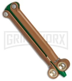 BaliYo By Spyderco Butterfly Pen Flipper Green/Brown -Kershaw Shop BaliYo by Spyderco Butterfly Pen Fisher Space Pen Green Brown USA Made BHQ 71877 er spine large