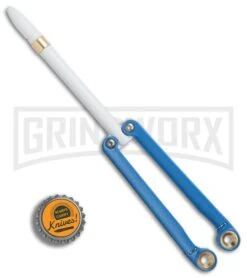 BaliYo By Spyderco Butterfly Pen Flipper Blue/White -Kershaw Shop BaliYo by Spyderco Butterfly Pen Fisher Space Pen blue white USA Made BHQ 82799 er bottlecap large