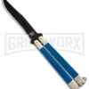Bear & Son Blue G-10 Butterfly Knife - Black Plain