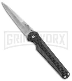 Bear OPS 300 Stiletto Carbon Fiber Folding Knife - Satin Plain