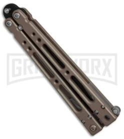 Bear OPS Bear Song IV Dark Sand Balisong Butterfly Knife W/Trainer - Black Plain -Kershaw Shop Bear Ops Bear Song IV Dark Sand Trainer Black BHQ 78830 er side large