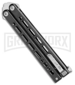 Bear Ops Bear Song VIII Black Butterfly Knife - Bayonet Satin Plain -Kershaw Shop Bear Ops Bear Song VIII Butterfly Bayo Black Satin B 820 SSBK S BHQ 107304 jr side large