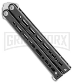 Bear Ops Bear Song VIII Black Butterfly Knife - Bayonet Satin Plain -Kershaw Shop Bear Ops Bear Song VIII Butterfly Bayo Black Satin B 820 SSBK S BHQ 107304 jr spine large