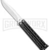 Bear Ops Bear Song VIII Black Butterfly Knife - Clip Point Satin Plain -Kershaw Shop Bear Ops Bear Song VIII Butterfly CP Black Steel Satin BHQ 107303 jr large