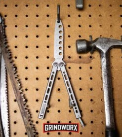 Bear Ops Bear Song VIII Silver Butterfly Trainer - Bead Blast Dull -Kershaw Shop Bear Ops Bear Song VIII Butterfly Trainer B 821 SS S BHQ 117625 kp peg board web large