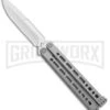 Bear Ops Bear Song VIII Small Gray Butterfly Knife - Bayonet Satin Plain -Kershaw Shop Bear Ops Bear Song VIII Small Butterfly Gray Satin Bayo BHQ 145125 jr large