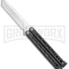 Bear Ops Bear Song VIII Black Butterfly Knife - Tanto Satin Plain -Kershaw Shop Bear Ops Bear Song VIII Tanto Black Satin BHQ 107302 jr large