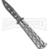 Bear & Son 115TR Large Silver Vein Butterfly Knife Trainer - Black -Kershaw Shop Bear Son 115TR Large Butterfly Trainer Silver Vein Black BHQ 107300 jr large