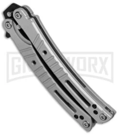 Bear OPS Bear-Song VI Gray Butterfly Knife - Black Plain -Kershaw Shop Bear Son Breeden B 600 AIBK B 35033 BHQ 51711 jr side large