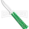 Bear & Son Knives Green Large 117 Balisong Butterfly Knife - Satin Plain -Kershaw Shop Bear Son Butterfly Green 117GR BHQ 114199 LS large