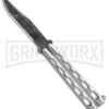 Bear & Son Knives SS14D Stainless Steel Butterfly Knife - Clip Point Damascus -Kershaw Shop Bear Son Clip Point Butterfly SS Damascus BHQ 88016 er large