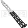 Bear And Son Knives 113BTR Small Black Trainer Butterfly Knife - Satin Plain -Kershaw Shop Bear and Son 113BTR Small Butterfly Trainer Black Satin BHQ 11912 jr large