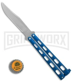 Bear & Son 114BL & 114BLTR Blue Butterfly Knife 2-Pack -Kershaw Shop Bear and Son 2 Pack Butterfly Special Blue BHQ 88811 er sharp bottlecap large