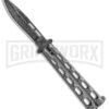 Bear & Son 115DSV Silver Vein Butterfly Knife - Damascus Plain -Kershaw Shop Bear and Son Butterfly Black Damascus 115DSV BHQ 83522 jr large