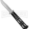 Bear & Son Butterfly Knife Black Steel - Clip Point Plain -Kershaw Shop Bear and Son Butterfly Black SW BHQ 135110 jr large