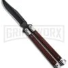 Bear And Son Cocobolo Wood Balisong Butterfly Knife - Black Plain -Kershaw Shop Bear and Son Butterfly Cocobolo Wood Handles Black CB17 BHQ 0888 jr large