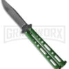 Bear & Son 117 Green Zinc Butterfly Knife - Stonewash Plain -Kershaw Shop Bear and Son Butterfly Green SW BHQ 135321 jr large