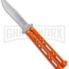 Bear & Son Butterfly Knife Orange Steel - Clip Point Plain -Kershaw Shop Bear and Son Butterfly Orange SW BHQ 135322 jr large
