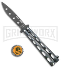 Bear & Son 115 Galaxy Butterfly Knife - Black Dull -Kershaw Shop Bear and Son Butterfly Trainer Black Sparkle Black BHQ 141053 jr bottlecap large